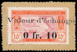 N COTE D'IVOIRE - Poste - 45, Timbre Monnaie Sur Carton, Surcharge Valeur D'échange: 0.10 S. 10c. Rouge-orange - Other & Unclassified