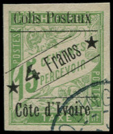 O COTE D'IVOIRE - Colis Postaux - 9a, Grandes étoiles: 4f. S. 15c. Vert - Used Stamps