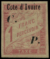 * COTE D'IVOIRE - Colis Postaux - 19, 1f. Rose S. Paille - Nuovi