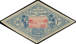 * COTE DES SOMALIS - Poste - 21, Signé: 50f. Bleu Et Rose - Unused Stamps