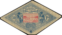 (*) COTE DES SOMALIS - Poste - 21a, Avec Surcharge "S" (spécimen) En Bas, Renversé : 50f. Bleu & Rose - Other & Unclassified