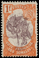 * COTE DES SOMALIS - Poste - 50a, Centre Renversé: 1f. Rouge-orange Et Brun-lilas - Unused Stamps