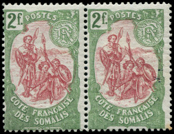* COTE DES SOMALIS - Poste - 51aa, En Paire, 1 Exemplaire Sans Le Nom Du Graveur, Point De Rouille - Ongebruikt