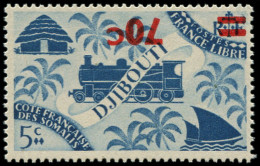 ** COTE DES SOMALIS - Poste - 256a, Surcharge Renversée: 70c. S. 5c. Bleu-gris - Unused Stamps