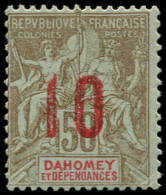 * DAHOMEY - Poste - 41, Signé Calves, Tirage 450: 10c. S. 50c. Bistre Et Rouge - Unused Stamps