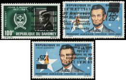 ** DAHOMEY - Poste Aérienne - 59a/b + 60b, Les 3 Variétés De Surcharge: Lincoln Et Kennedy - Unused Stamps