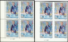 ** DAHOMEY - Poste Aérienne - 62, 2 Blocs De 4 CD, Dentelé + Non Dentelé: Adenauer - Unused Stamps