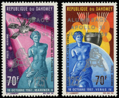 ** DAHOMEY - Poste Aérienne - 107b/08b, Surcharge Argent: L'Homme Sur La Lune - Neufs