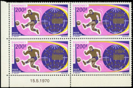 ** DAHOMEY - Poste Aérienne - 129, Bloc De 4, Surcharge Or Non émise, Renversée, CD 15/5/70: Coupe Du Monde De Football  - Unused Stamps