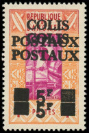 ** DAHOMEY - Colis Postaux - 1a, Double Surcharge: 5f. Sur 1f. Orange Et Lilas - Unused Stamps