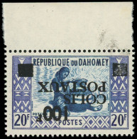 ** DAHOMEY - Colis Postaux - 7a, Surcharge Renversée, Bdf: 100f. Sur 20f. Outremer Et Bleu - Unused Stamps