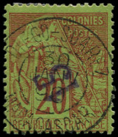 O DIEGO-SUAREZ - Poste - 4a, Surcharge Renversée, Signé: 15 Sur 20c. Brique S. Vert - Used Stamps