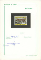 BAT DJIBOUTI - Poste - 635, Bon à Tirer, Signé Et Daté 27/4/87: 140f. Guépard - Yibuti (1977-...)