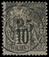 O GABON - Poste - 9, Signé Brun (infime Point D'aminci): 25 Sur 10c. Noir Sur Lilas - Used Stamps