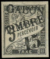 * GABON - Poste - 11, Belles Marges, Signé Scheller: 15c. Sur 5c. Noir - Unused Stamps
