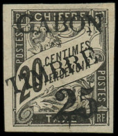 (*) GABON - Poste - 13, Signé Scheller: 25 Sur 20c. Noir - Unused Stamps