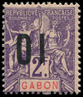 * GABON - Poste - 77a, Surcharge Renversée, Signé Scheller - Neufs