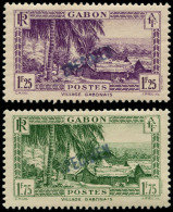 * GABON - Poste - 140A + 141A, Surchargés "Espécimen" - Gabon