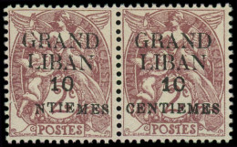 ** GRAND LIBAN - Poste - 1ba, "NTIEMES' Tenant à Normal (normal *): 10c. Sur 2c. Brun-lilas - Unused Stamps