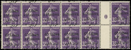 ** GRAND LIBAN - Poste - 30, Bloc De 12 Avec Millésime 0 Surcharge à Cheval: 2pi. Sur 35c. Violet - Unused Stamps