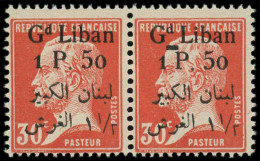 ** GRAND LIBAN - Poste - 41, Paire Dont 1 Ex "Gd" Souligné: 1p.50 Sur 30c. Rouge - Unused Stamps