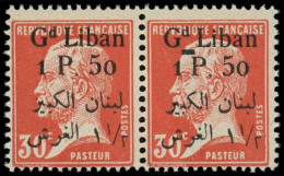 ** GRAND LIBAN - Poste - 41, Paire Dont 1 Ex "Gd" Souligné: 1p.50 Sur 30c. Rouge - Ungebraucht