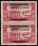 ** GRAND LIBAN - Poste - 100ca, Paire Dont 1 Ex Sans "R" De République: 1pi. Rose-lilas - Unused Stamps