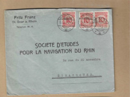 Los Vom 19.05 -   Briefumschlag Aus St. Goar Nach Straßburg 1924 - Brieven En Documenten