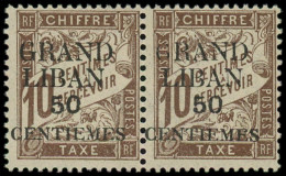 ** GRAND LIBAN - Taxe - 1a, Paire Dont 1 Ex "G" Maigre (normal *) - Timbres-taxe