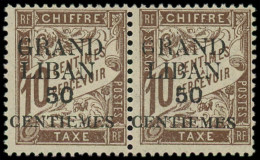 ** GRAND LIBAN - Taxe - 1a, Paire Dont 1 Ex "G" Maigre (normal *) - Portomarken