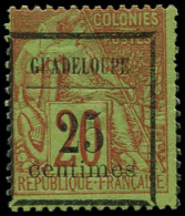 * GUADELOUPE - Poste - 5b, Type V, "centimes" Large De 12,5 - Unused Stamps