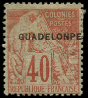 * GUADELOUPE - Poste - 24c, "Guadelonpe", Signé JF Brun: 40c Rouge-orange - Unused Stamps
