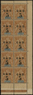 ** GUADELOUPE - Poste - 45/45B, Bloc De 10 Dont 2 Type C, Coin De Feuille: 5c. S. 30c. Brun - Unused Stamps