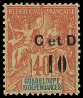 * GUADELOUPE - Poste - 46Cb, Erreur "C & D": 10/40c. - Other & Unclassified