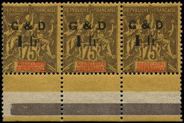 ** GUADELOUPE - Poste - 49A/49B, Bande De 3, Case 46/47/48 - Unused Stamps
