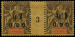 * GUADELOUPE - Poste - 49, Paire Millésime "3" Surcharge Renversée, Chiffre "1" Droit, Case 35/36 -RRR - - Unused Stamps