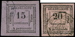 O GUADELOUPE - Taxe - 8/9, 15c. Violet Et 20c. Rose - Portomarken