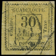O GUADELOUPE - Taxe - 10, Belles Marges: 30c. Jaune - Timbres-taxe