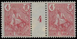 ** GUINEE - Poste - 20, Paire Avec Millésime "4", Gomme Coloniale: 4c. Berger - Andere & Zonder Classificatie