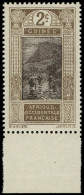 ** GUINEE - Poste - 64a, Double Impression Du Centre, Signé Scheller, Bdf: 2c. Brun Et Brun-lilas - Unused Stamps