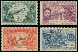 * GUINEE - Poste - 115/118, Surchargés "Espècimen": Expo De 1931 - Nuevos