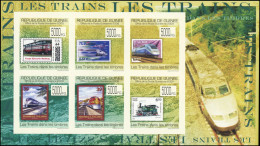 ** GUINEE REPUBLIQUE - Poste - 4498/503, Feuillet Non Dentelé: Trains Et TGV - Andere & Zonder Classificatie