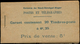 ** HAUT SENEGAL & NIGER - Carnets - C25, Carnet Complet De 20, Rousseurs Habituelles: 25c. Outremer Et Bleu - Unused Stamps