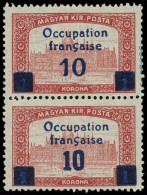 ** HONGRIE OCC.FRANCE - ARAD - Poste - 39aa, Type I Et II Se Tenant Sans Surcharge "KOLTARSAJAG": 10c. Sur 1k. Carmin - Unused Stamps