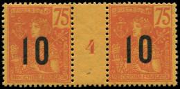 ** INDOCHINE - Poste - 64, Paire Millésime "4" - Unused Stamps