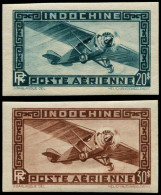 ** INDOCHINE - Poste Aérienne - 46a/47a, Non Dentelés - Airmail