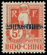 ** INDOCHINE - Taxe - 30a, Double Surcharge: 2pi. Sur 5f. Rouge - Impuestos