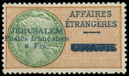 * JERUSALEM - Poste - 1, Signé Brun Et Scheller: 6f. Orange Et Vert - RR - - War Stamps