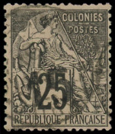 O MADAGASCAR - Poste - 5, Signé Calves: 15 Sur 25c. Noir Sur Rose - Used Stamps