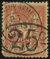 O MADAGASCAR - Poste - 27, Signé Brun Et Scheller, 1 Angle Arrondi: 25c. Sur 40c. Rouge-orange - Oblitérés